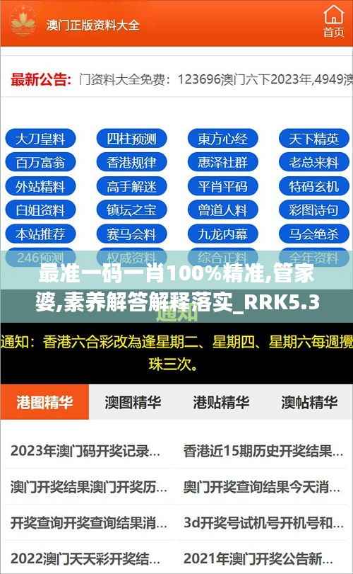 最准一码一肖100%精准,管家婆,素养解答解释落实_RRK5.35.37程序版
