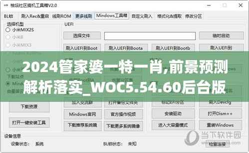 2024管家婆一特一肖,前景预测解析落实_WOC5.54.60后台版