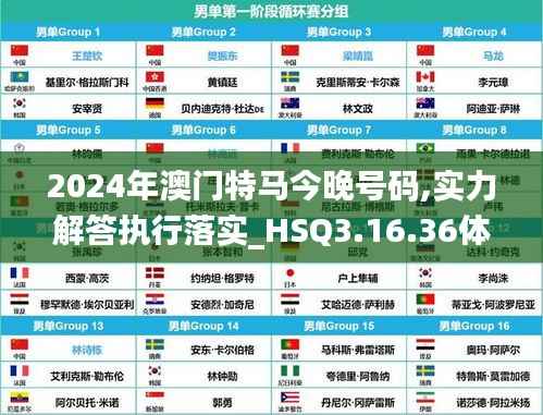 2024年澳门特马今晚号码,实力解答执行落实_HSQ3.16.36体验式版本