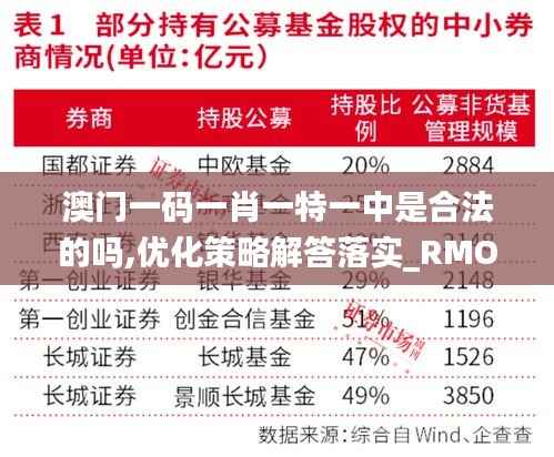 澳门一码一肖一特一中是合法的吗,优化策略解答落实_RMO5.41.63梦幻版