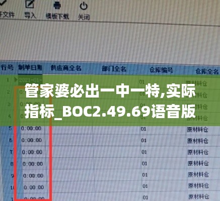 管家婆必出一中一特,实际指标_BOC2.49.69语音版