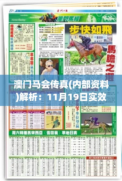 澳门马会传真(内部资料)解析:11月19日实效性解读策略_DSR3.41.94直观版