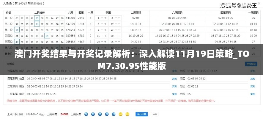 澳门开奖结果与开奖记录解析:深入解读11月19日策略_TOM7.30.95性能版