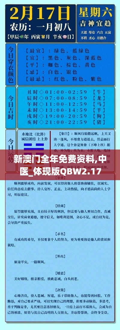 新澳门全年免费资料,中医_体现版QBW2.17