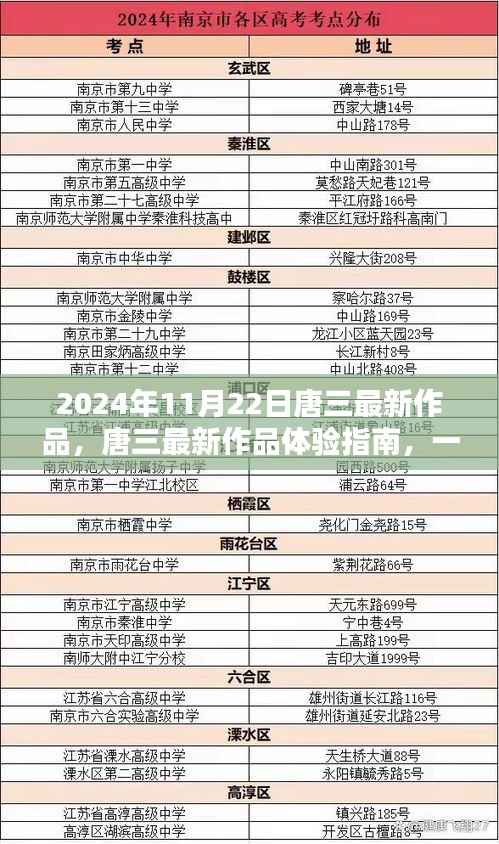 唐三最新作品体验指南,跟随大师的脚步,探索2024年11月22日新作