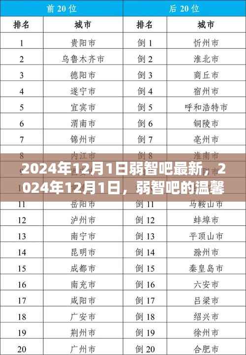 弱智吧的温馨日常,友谊与陪伴的温暖故事(2024年12月1日最新)