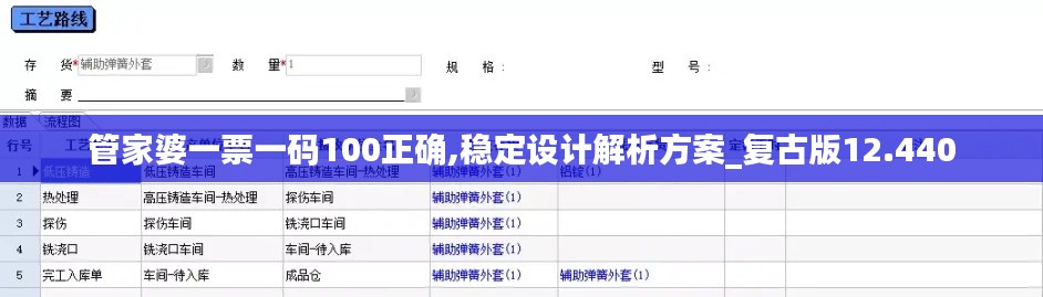 管家婆一票一码100正确,稳定设计解析方案_复古版12.440