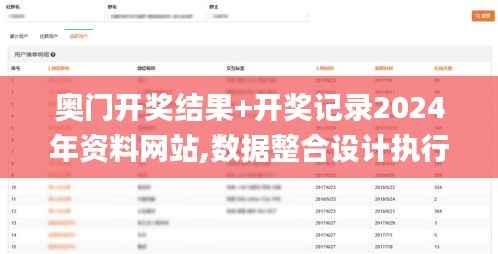 奥门开奖结果+开奖记录2024年资料网站,数据整合设计执行_3DM48.411