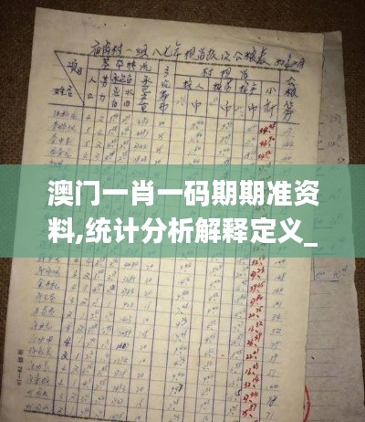 澳门一肖一码期期准资料,统计分析解释定义_Galaxy99.297