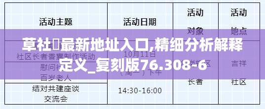 草社區最新地址入口,精细分析解释定义_复刻版76.308-6