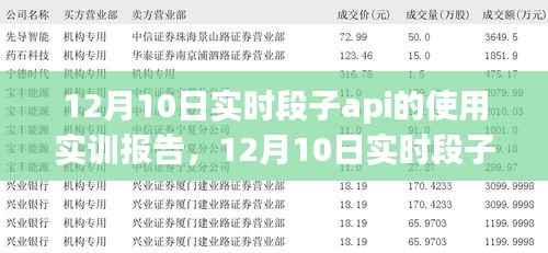 探究优势与挑战,12月10日实时段子API使用实训报告全解析