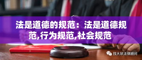 法是道德的规范：法是道德规范,行为规范,社会规范 