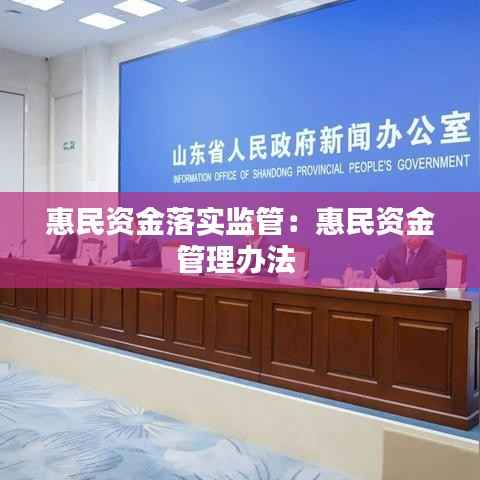 惠民资金落实监管:惠民资金管理办法