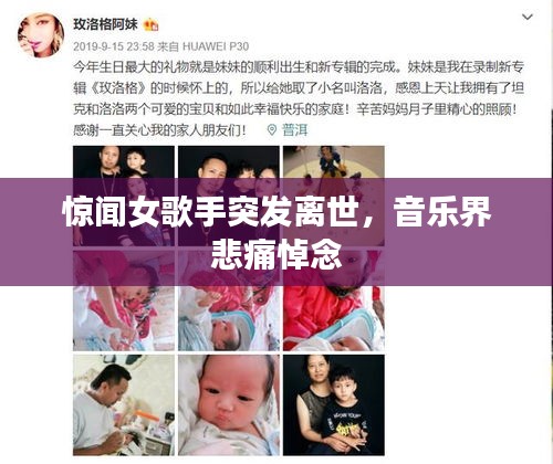 惊闻女歌手突发离世，音乐界悲痛悼念