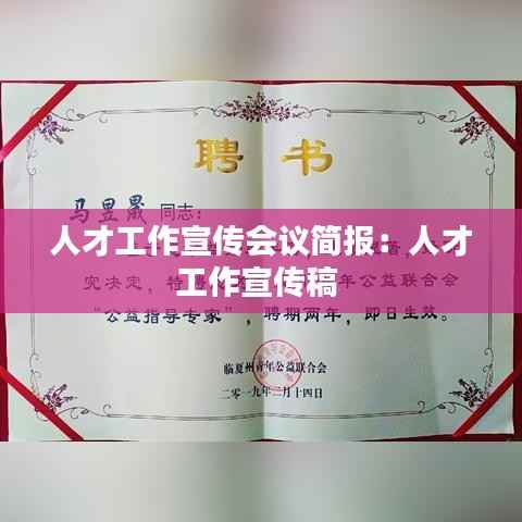 人才工作宣传会议简报:人才工作宣传稿