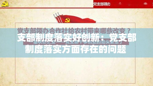 支部制度落实好创新：党支部制度落实方面存在的问题 