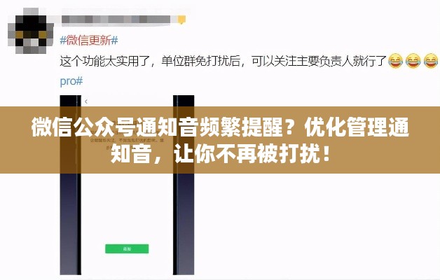 微信公众号通知音频繁提醒？优化管理通知音，让你不再被打扰！