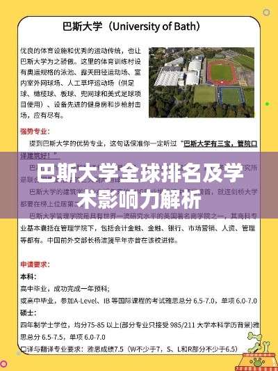 巴斯大学全球排名及学术影响力解析