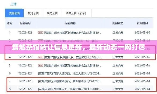 增城茶馆转让信息更新，最新动态一网打尽