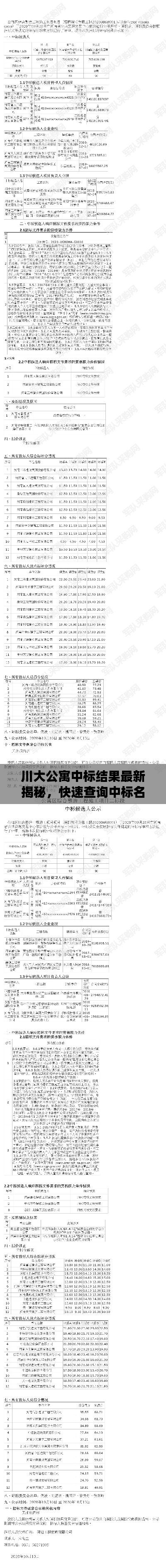 川大公寓中标结果最新揭秘,快速查询中标名单!