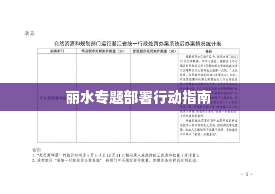 丽水专题部署行动指南