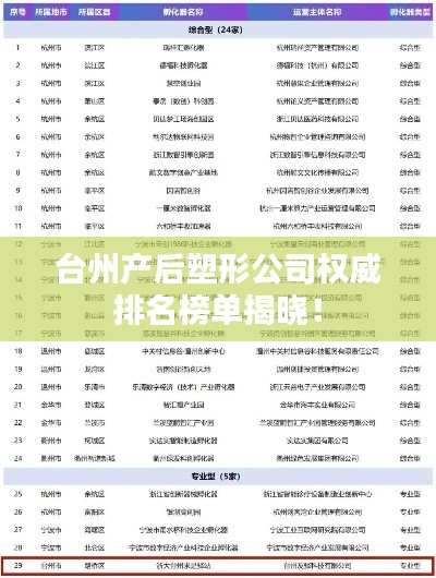 台州产后塑形公司权威排名榜单揭晓!