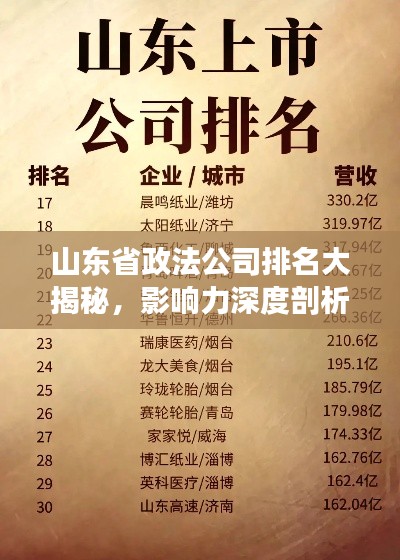 山东省政法公司排名大揭秘,影响力深度剖析