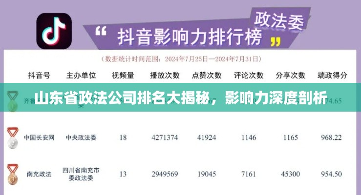 山东省政法公司排名大揭秘,影响力深度剖析
