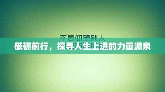 砥砺前行,探寻人生上进的力量源泉