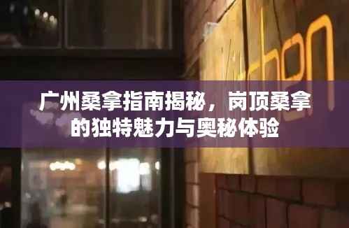 广州桑拿指南揭秘,岗顶桑拿的独特魅力与奥秘体验