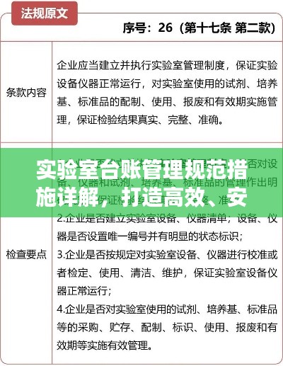 实验室台账管理规范措施详解,打造高效、安全的科研环境!