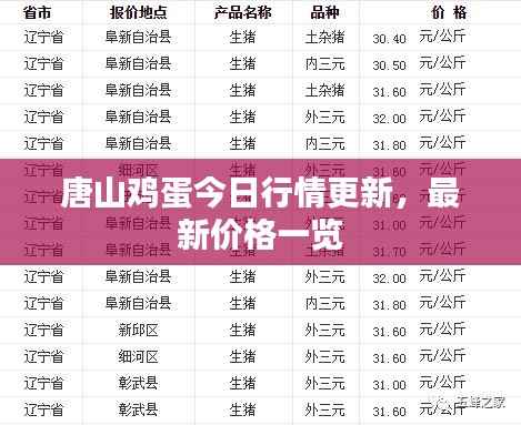 唐山鸡蛋今日行情更新,最新价格一览