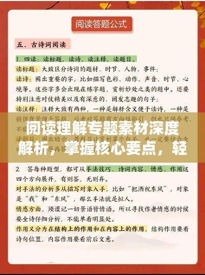 阅读理解专题素材深度解析,掌握核心要点,轻松应对考试!