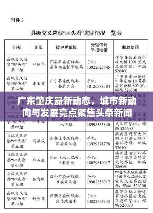 广东肇庆最新动态,城市新动向与发展亮点聚焦头条新闻