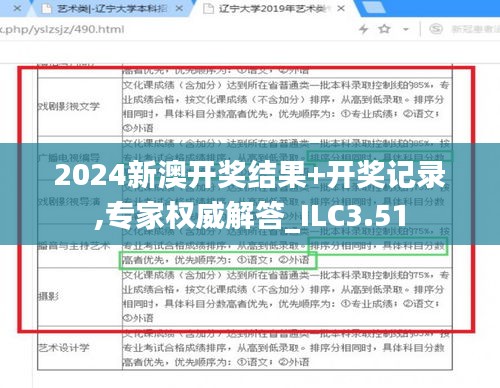 2024新澳开奖结果+开奖记录,专家权威解答_ILC3.51