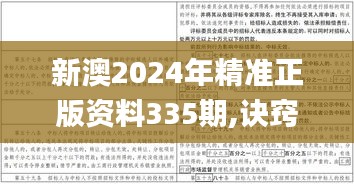 新澳2024年精准正版资料335期,诀窍解答解释落实_NBH9.80