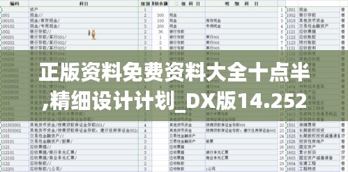 正版资料免费资料大全十点半,精细设计计划_DX版14.252