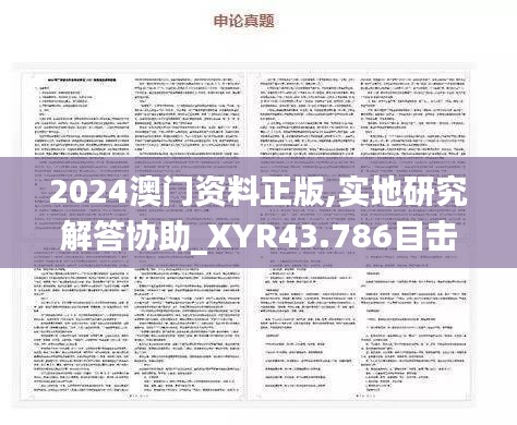 2024澳门资料正版,实地研究解答协助_XYR43.786目击版